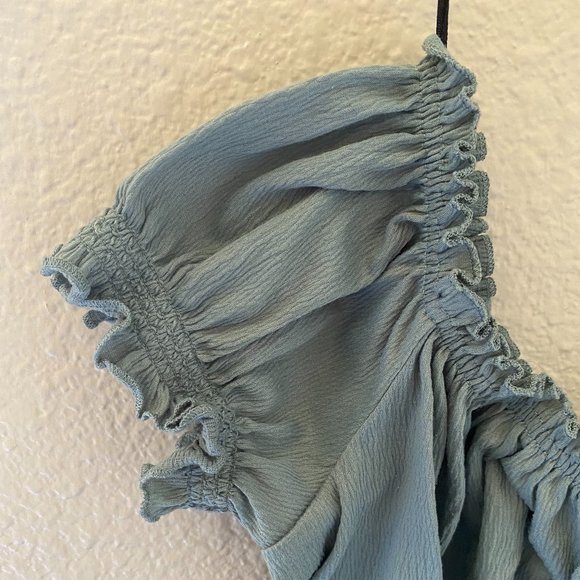 Sage-Colored Off-the-Shoulder Top - Picture 2 of 3